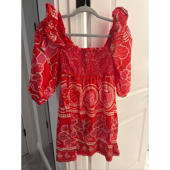 NWOT FARM Rio Summer Sunrise Cotton Mini Dress, XS $280 - Picture 3 of 10
